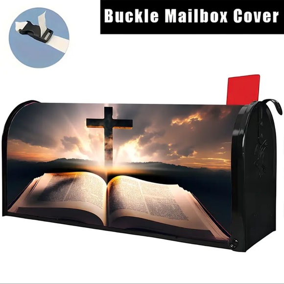 Mailbox Cover, Bible, Holy, Cross, Mailbox Wrap, Fits Standard Mailbox. NEW - Picture 5 of 7